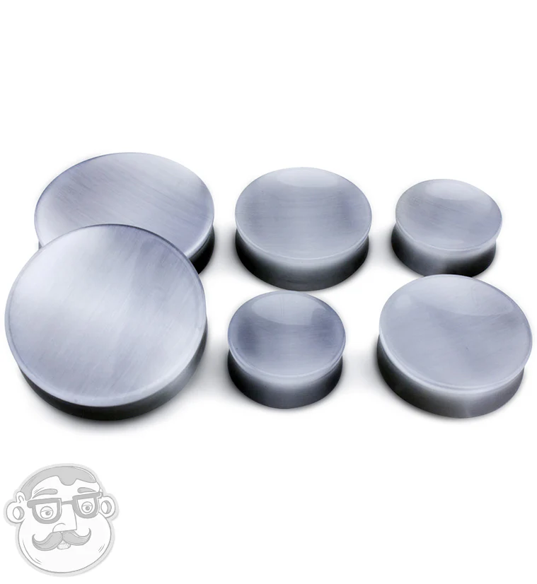 Grey Cat's Eye Glass Plugs - Mrs Treak