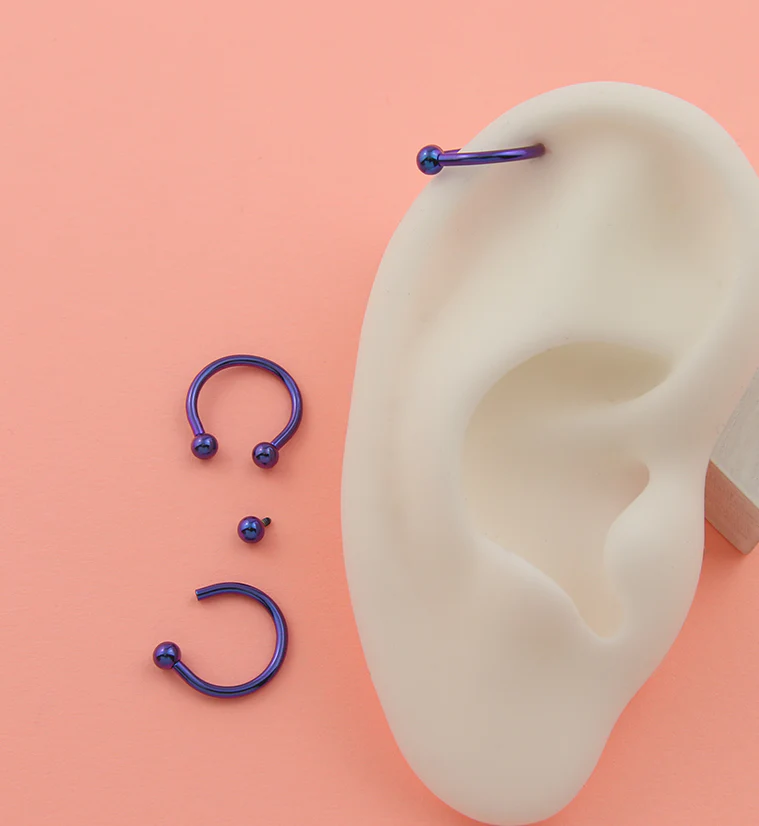 Blurple Titanium Circular Barbells - Mrs Treak