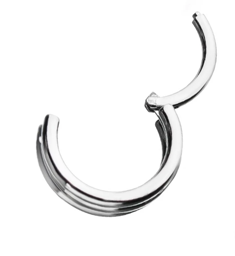 Triple Bar Titanium Hinged Segment Ring - Mrs Treak