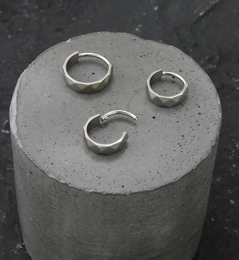 Faceted Titanium Hinged Segment Ring - Mrs Treak