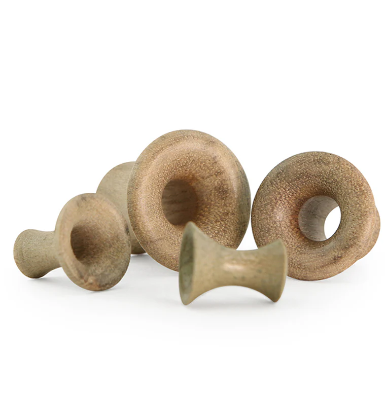 Waru Wood Mayan Flare Tunnel Plugs - Mrs Treak
