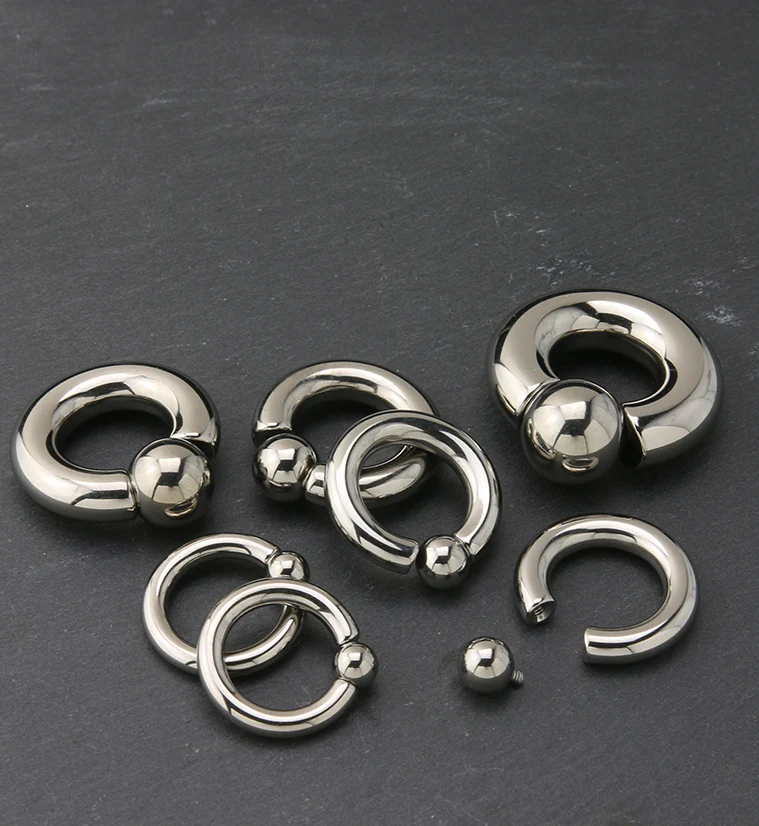 Internally Threaded Titanium Captive Bead Ring - Mrs Treak