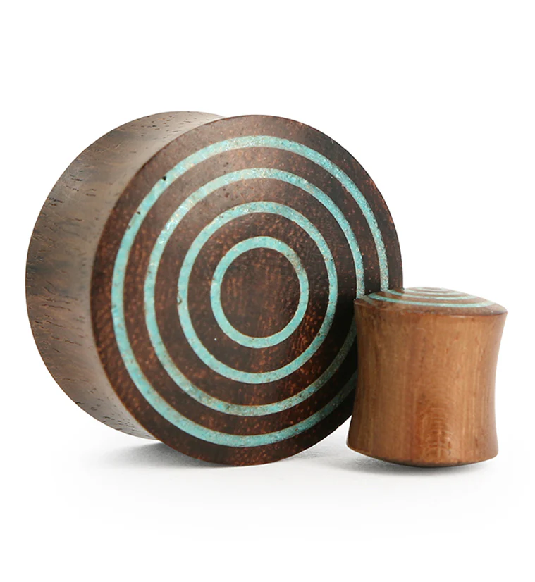 Target Turquoise Stone Inlay Areng Wooden Plugs - Mrs Treak