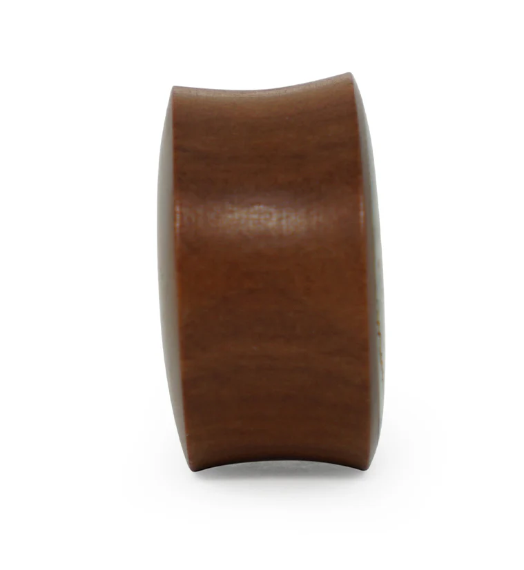 Saba Wood Tunnel Plugs With Abalone Shell Inlay - Mrs Treak