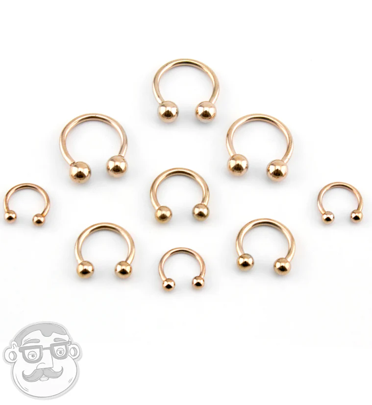 Rose Gold Circular Stainless Steel Barbell - Mrs Treak