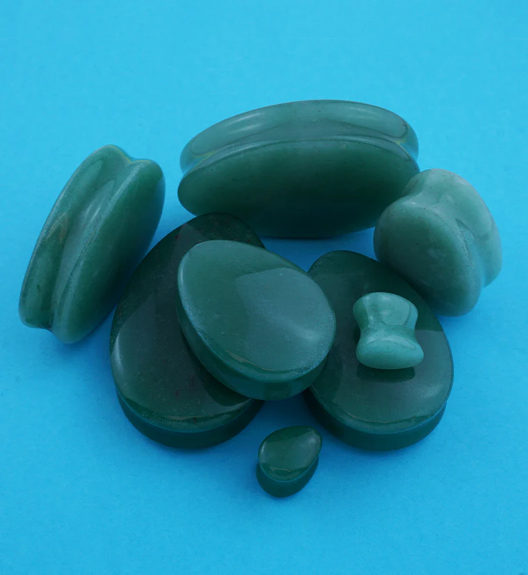 Aventurine Stone Teardrop Plugs - Mrs Treak