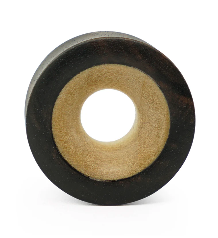 Concave Areng Wood Tunnels With Crocodile Wood Inlay - Mrs Treak