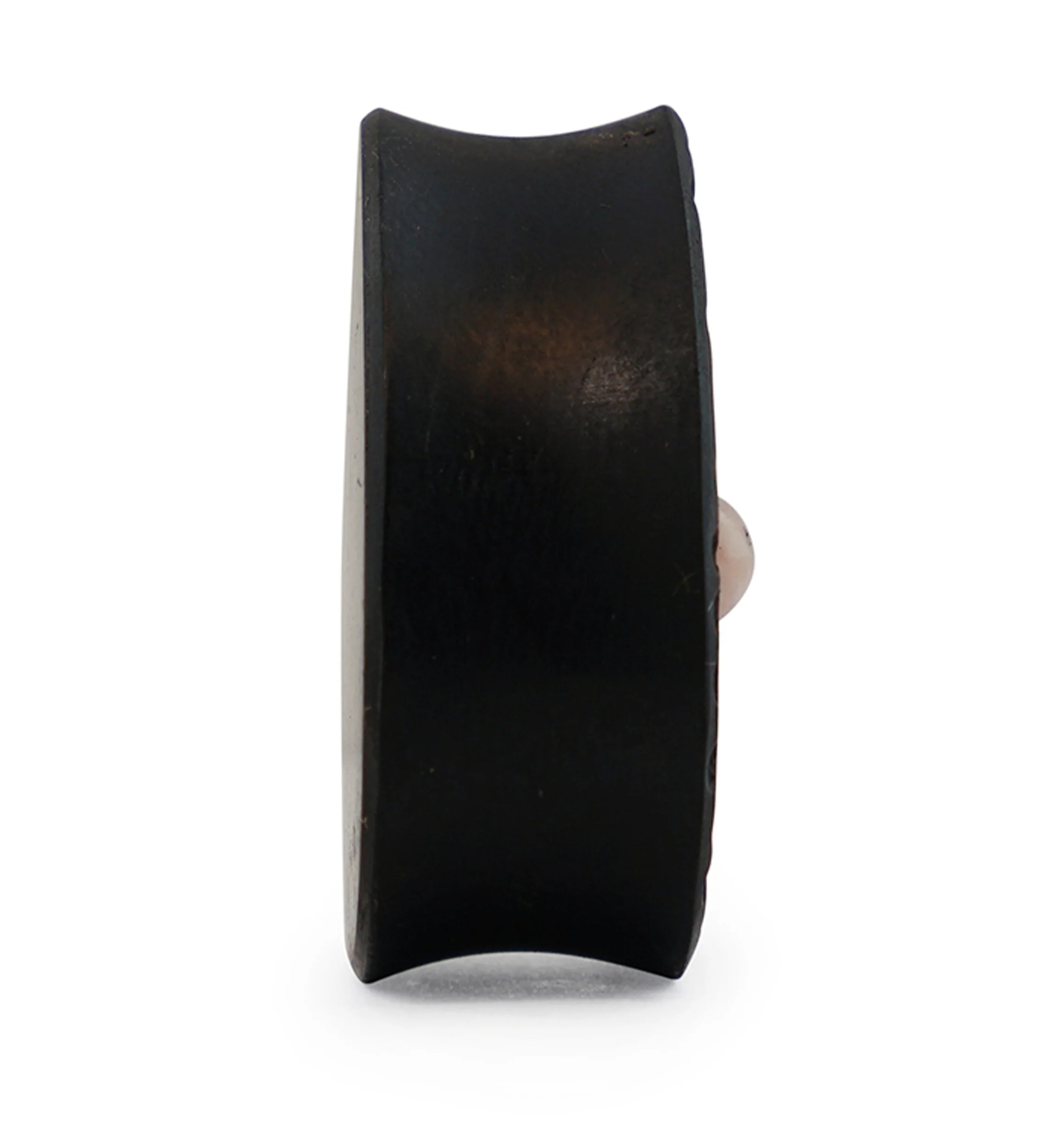 Hammered Areng Wood Teardrop Plugs with Pink Opalite Inlay - Mrs Treak