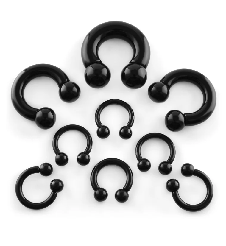 Black Acrylic Circular Barbell - Mrs Treak
