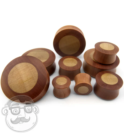 Saba Wood Plugs With Crocodile Wood Inlay - Mrs Treak