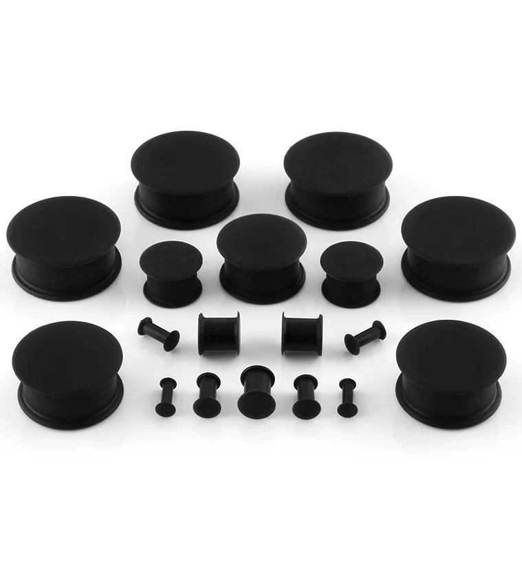 Kaos Black Silicone Hollow Plugs - Mrs Treak