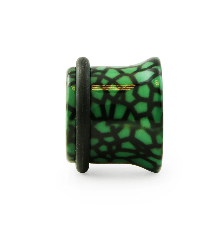 Green Dragon Veins Acrylic Plugs - Mrs Treak