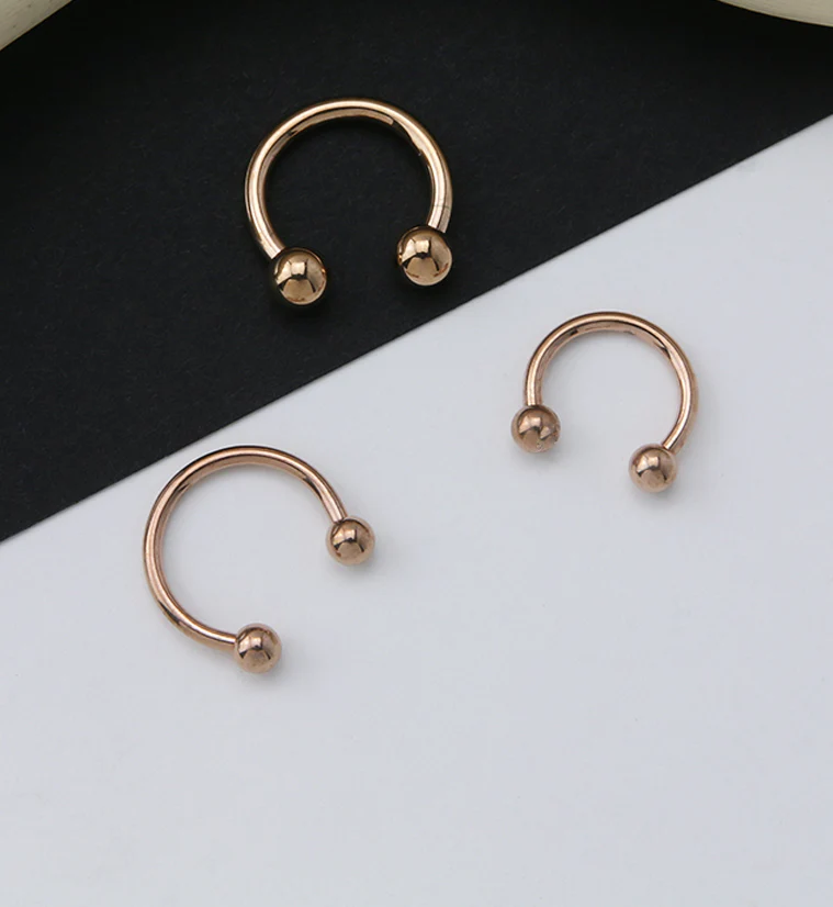 Rose Gold PVD Basic Titanium Circular Barbell - Mrs Treak