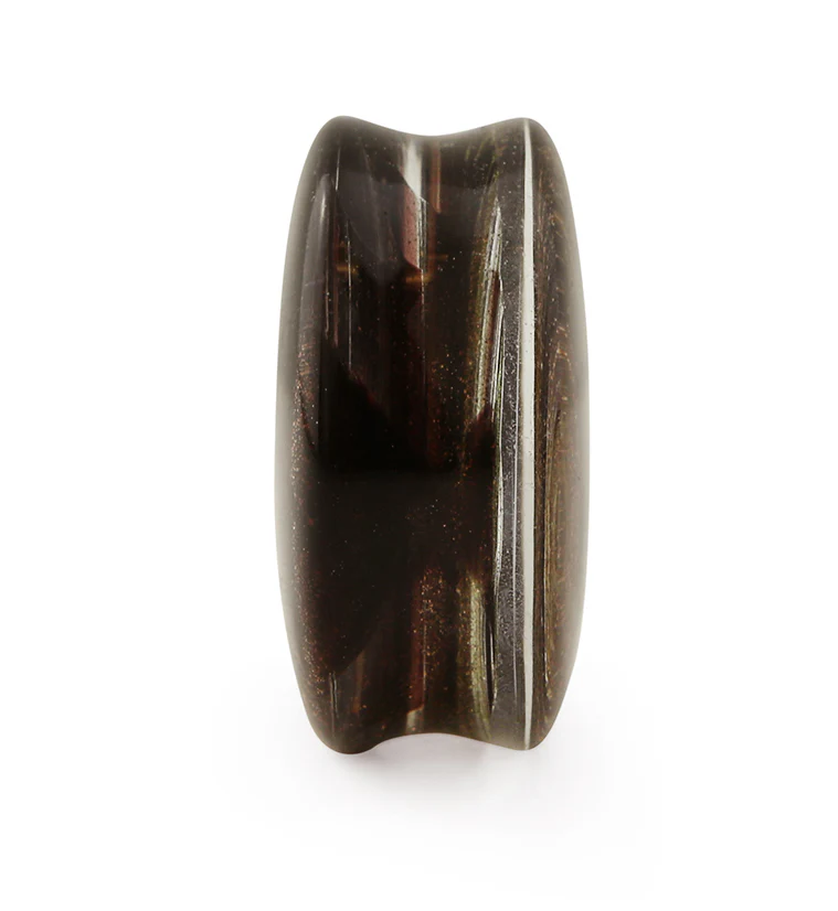 Black & Gold Glitz Glass Plugs - Mrs Treak