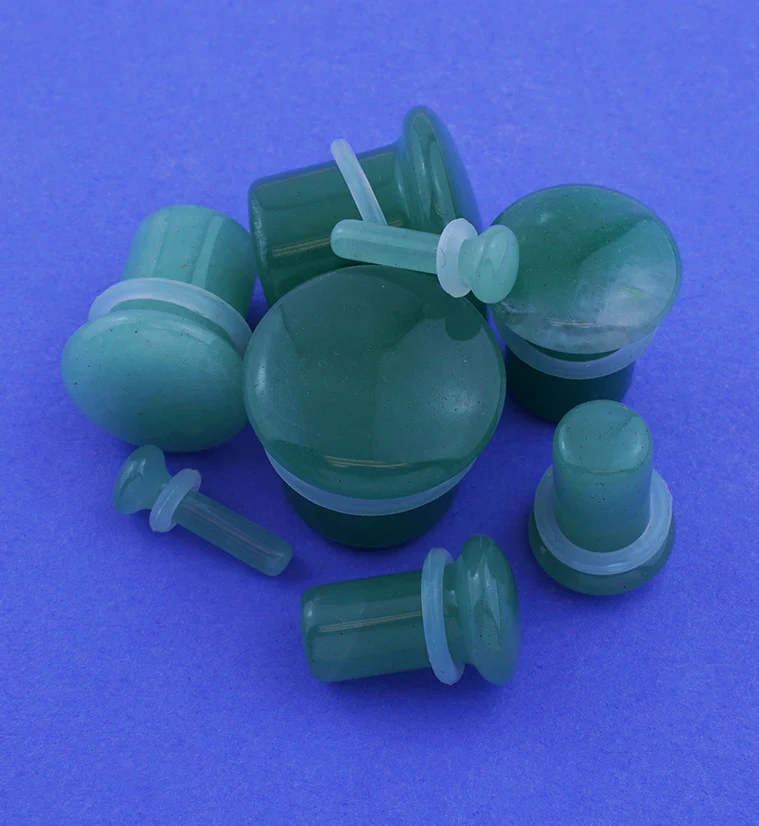 Aventurine Stone Plugs - Single Flare - Mrs Treak