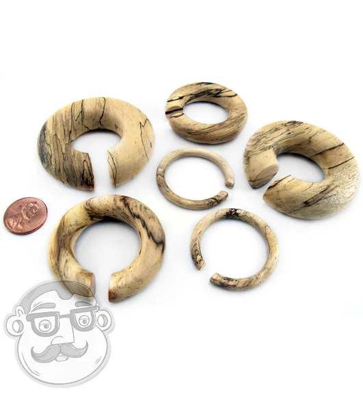 Tamarind Wood Hoop Plugs - Mrs Treak