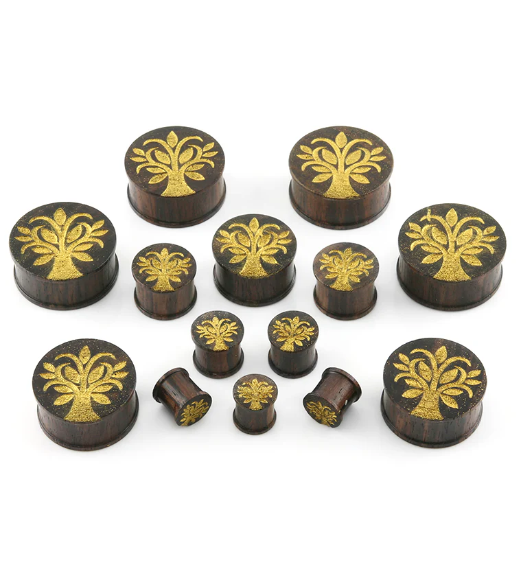 Engraved Filigree Tree Sono Wood Plugs - Mrs Treak