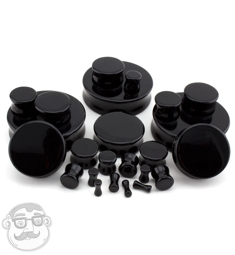 Black Obsidian Stone Plugs - Mrs Treak