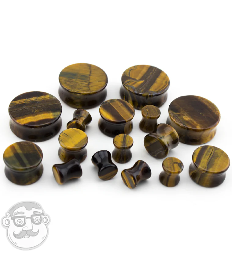 Tiger Eye Double Flare Plugs - Mrs Treak