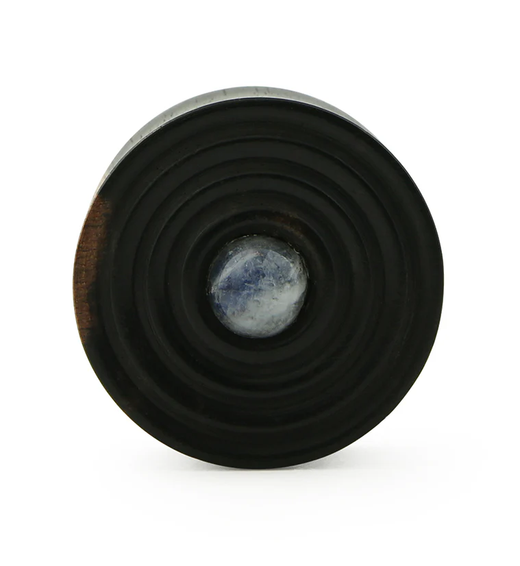 Ecliptic Areng Wood Plugs With Grade AA Moonstone Inlay - Mrs Treak