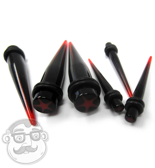 Black & Red Star Taper - Mrs Treak