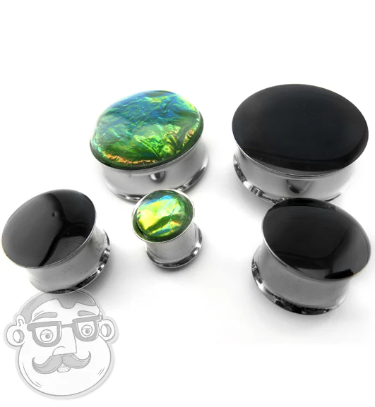 Green Ivy Foil Stainless Steel Plugs - Mrs Treak