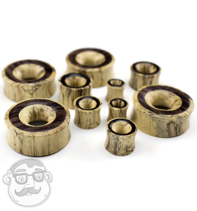 Tamarind Wood Tunnel Plugs With Sono Wood Inlay - Mrs Treak
