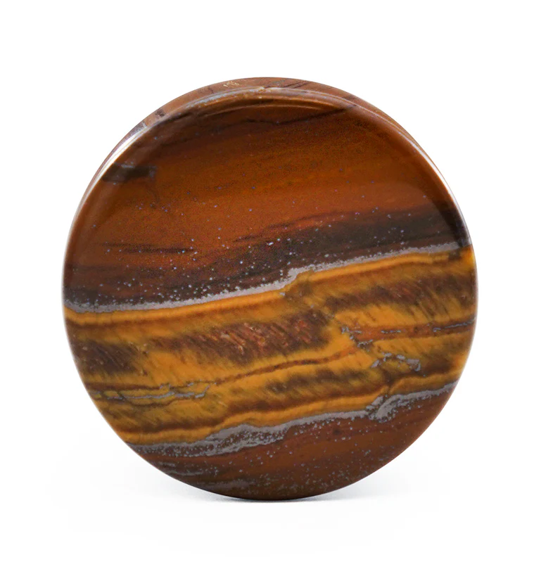 Tiger Eye Double Flare Plugs - Mrs Treak