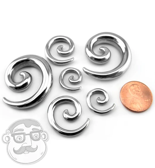 316L Stainless Steel Spirals Plugs - Mrs Treak