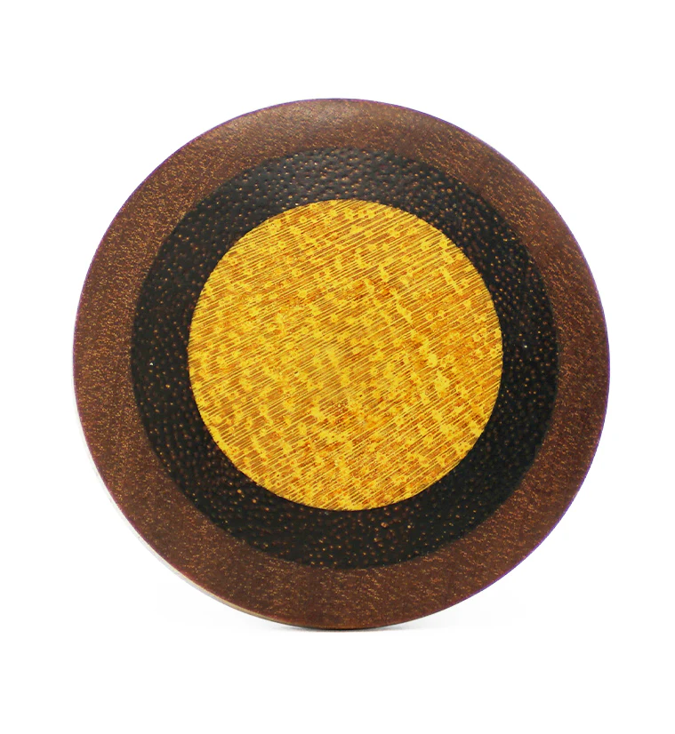 Single Flare Saba Wood Plugs with Areng & Jackfruit Inlay - Mrs Treak