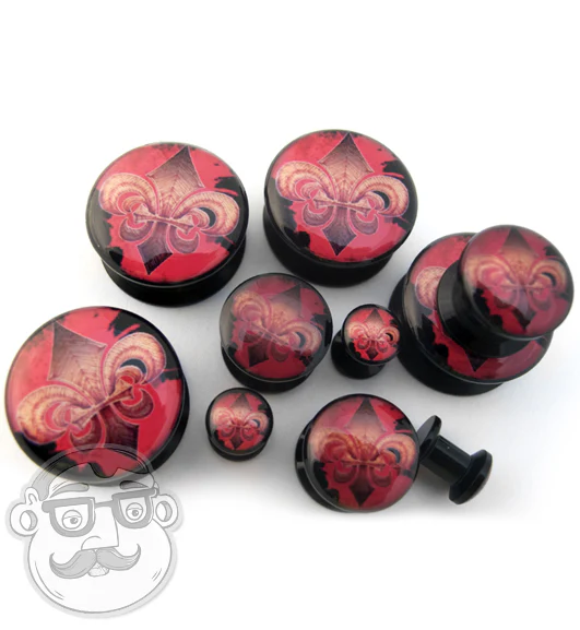 Red Fleur De Lis Plugs - Mrs Treak