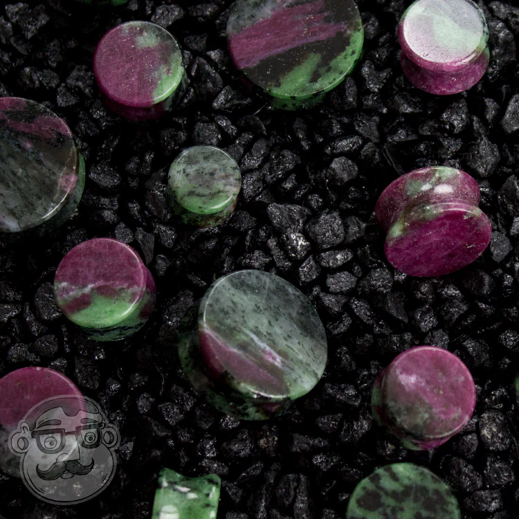 Ruby Zoisite Stone Plugs - Mrs Treak