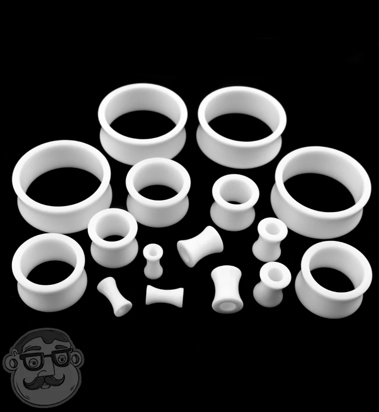 Acrylic White Saddle Tunnels - Mrs Treak