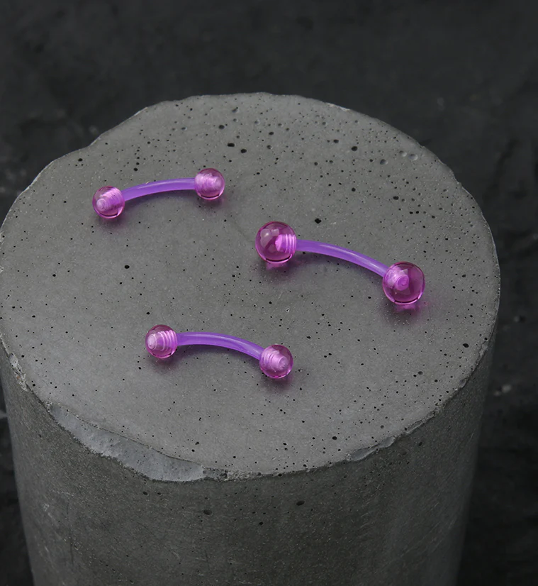Purple Acrylic Curved Barbell - Mrs Treak