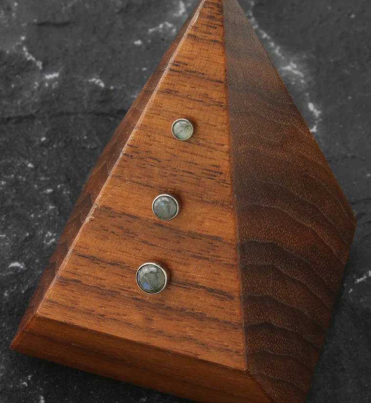 Bezel Labradorite Stone Titanium Threadless Top - Mrs Treak