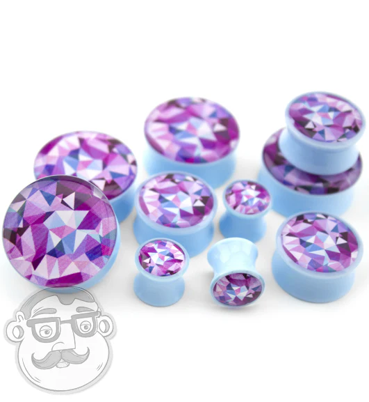 Geometric Light Blue Plugs - Mrs Treak