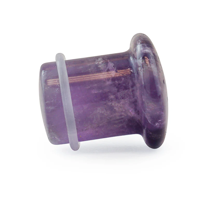 Purple Amethyst Single Flare Stone Plugs - Mrs Treak