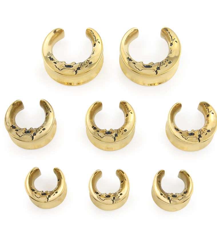 Gold PVD Skeleton Crescent Stainless Steel Saddles - Mrs Treak