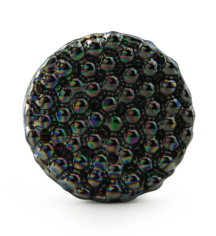Black Iridescent Glass Plugs - Mrs Treak