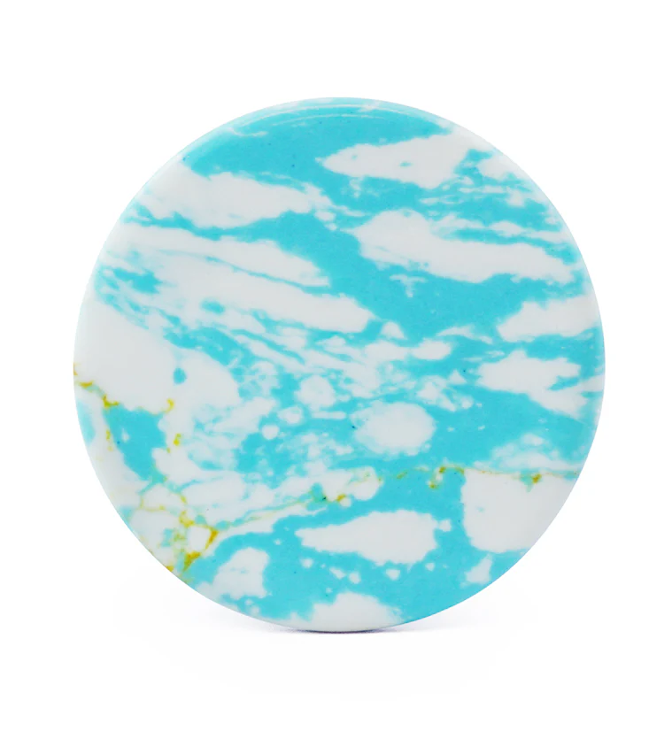 Ocean Howlite Stone Mayan Flare Plugs - Mrs Treak