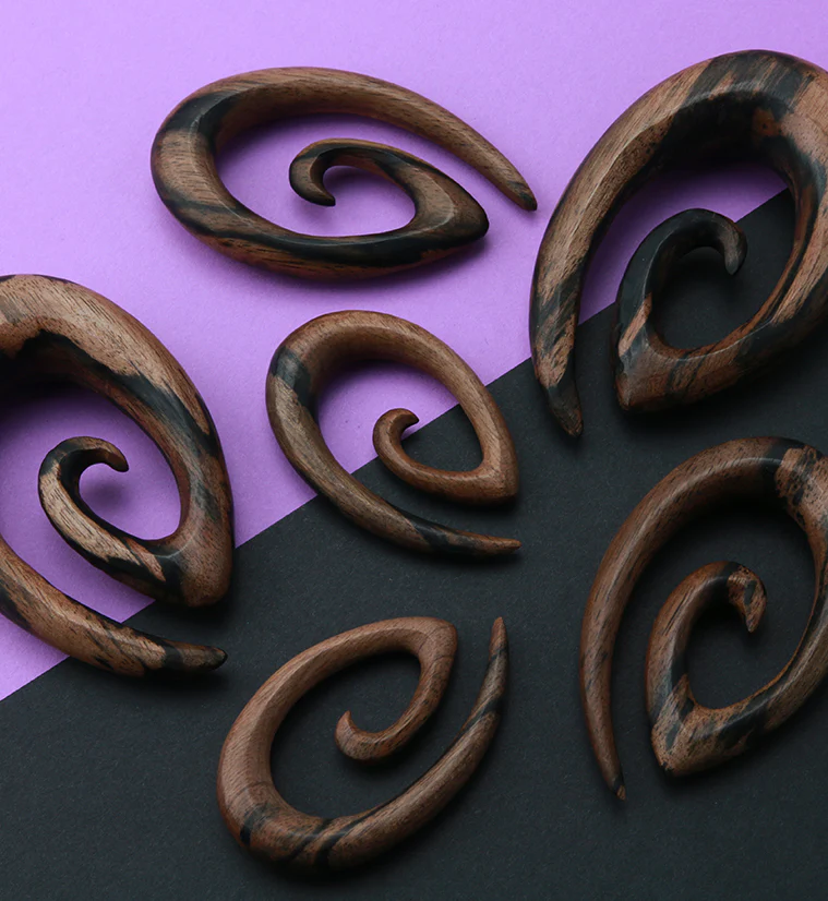Areng Wood Oval Spirals - Mrs Treak