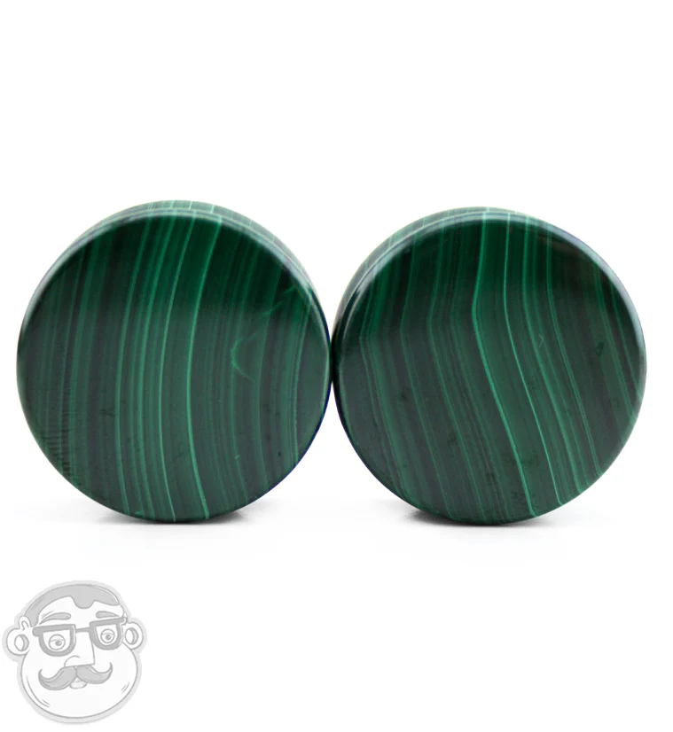 Malachite Stone Plugs - Mrs Treak