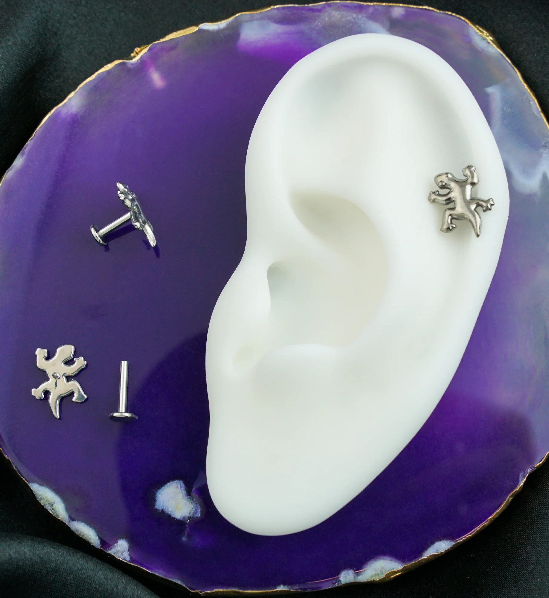 Gecko Internally Threaded Titanium Labret - Mrs Treak