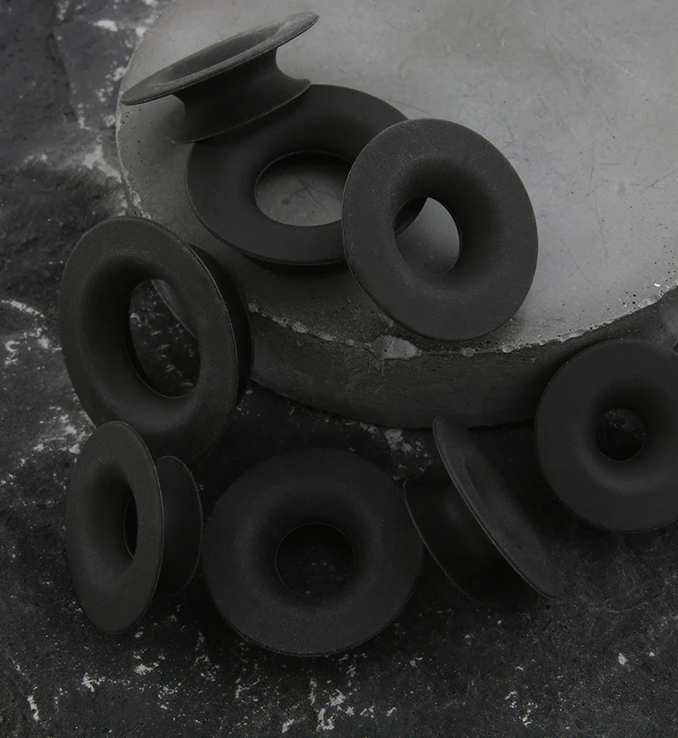 Kaos Black Silicone Mayan Flare Skin Eyelets - Mrs Treak