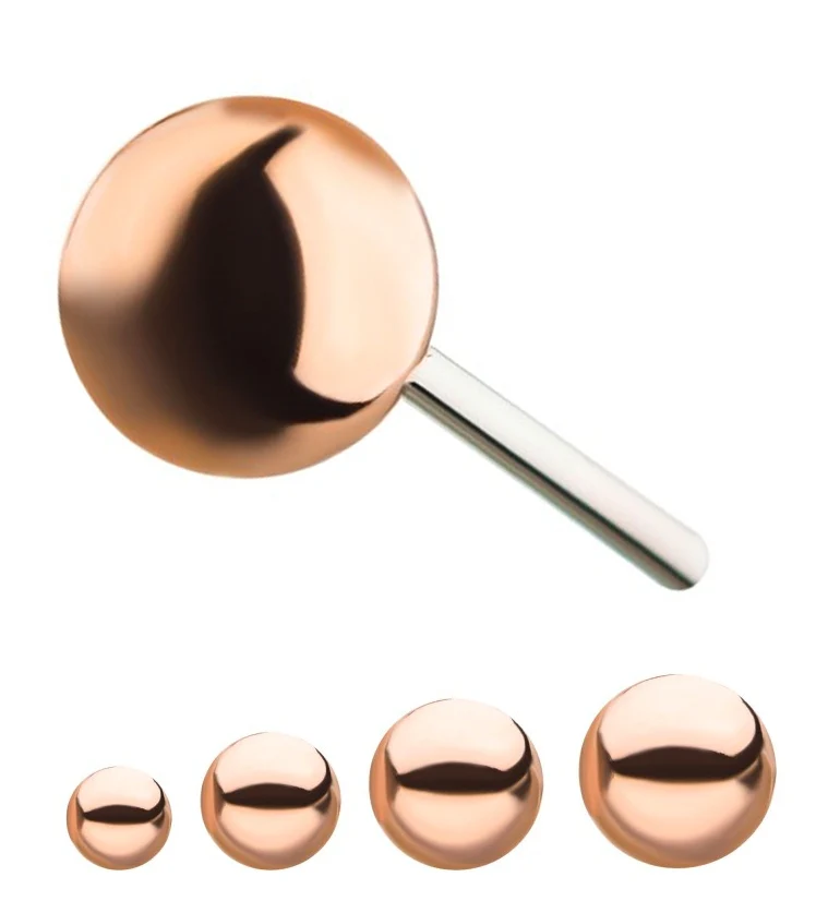 14kt Rose Gold Threadless Ball Top - Mrs Treak