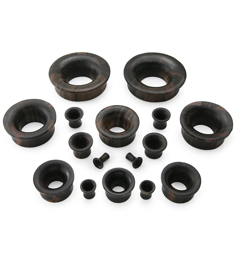 Areng Wood Mayan Flare Tunnel Plugs - Mrs Treak