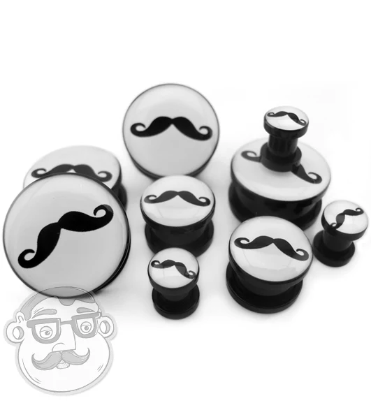Classic Mustache Plugs - Mrs Treak