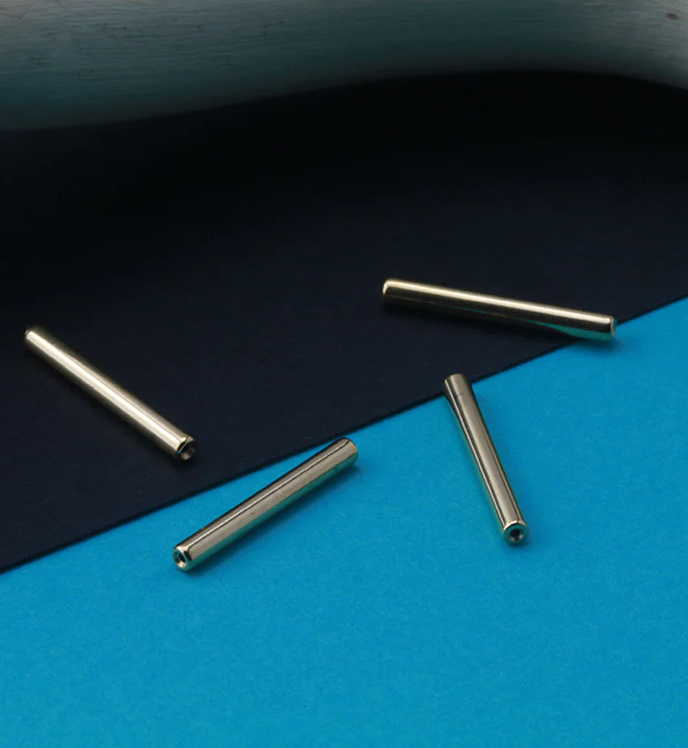 24kt Gold PVD Titanium Threadless Bar - Mrs Treak