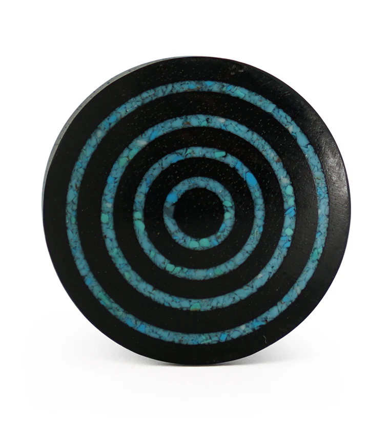Target Turquoise Howlite Stone Inlay Areng Wooden Plugs - Mrs Treak