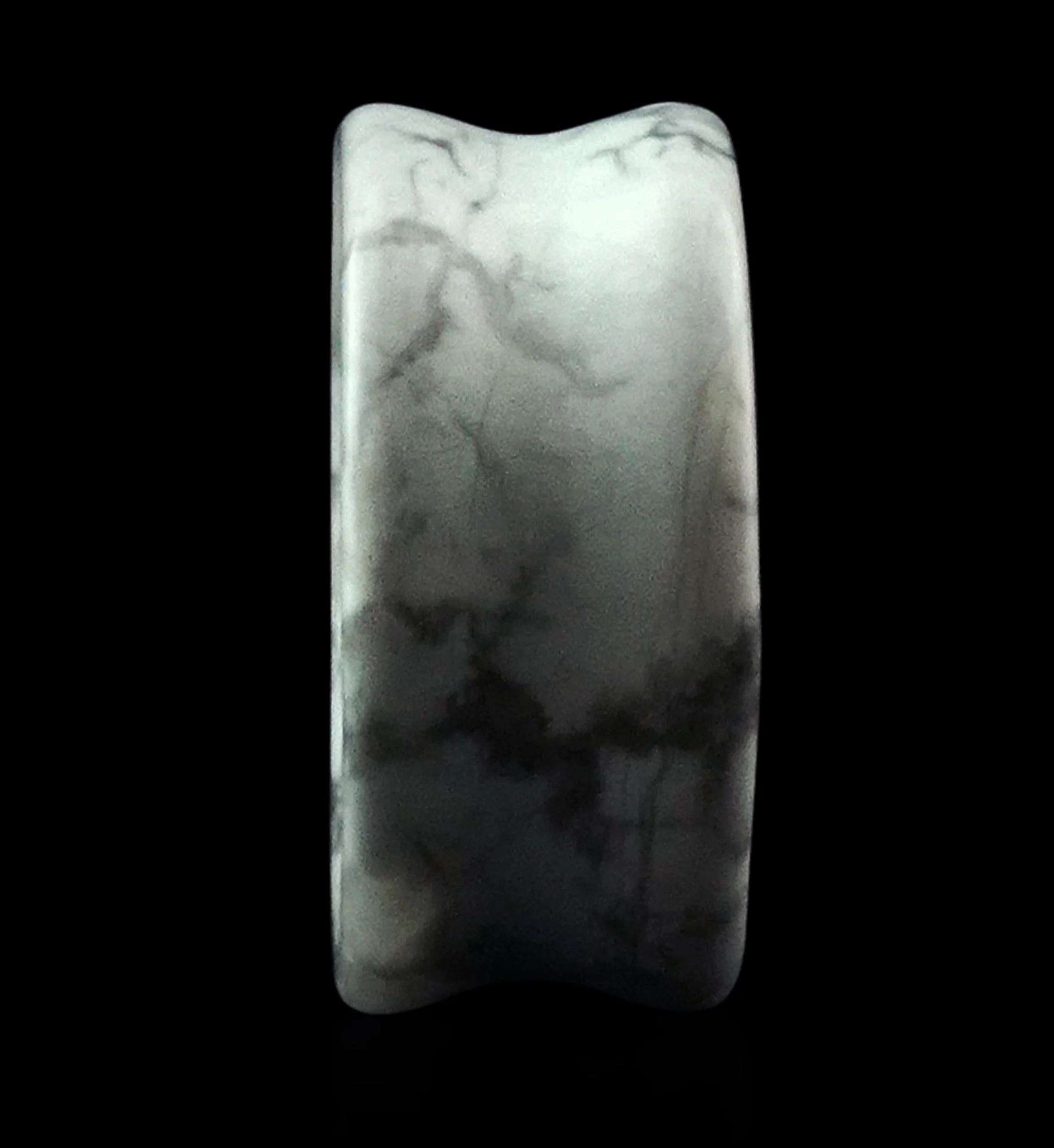 White Howlite Stone Double Flare Tunnels - Mrs Treak